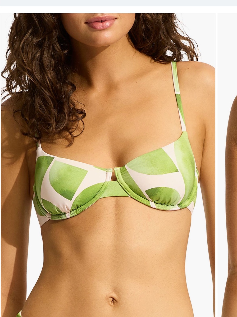 Seafolly underwire bikini Green and Cream Patterned